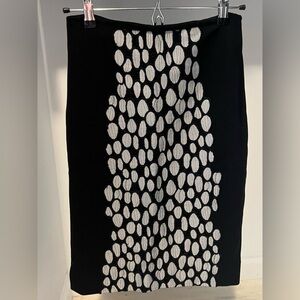 Diane von Furstenberg DVF black/grey leopard print pencil skirt